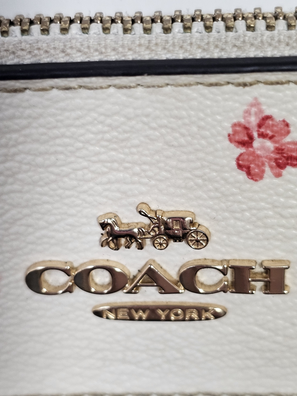 Coach Floral Bow Print Crossbody Bag White Burgundy CN768 - Picture 4 of 11